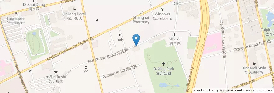 Mapa de ubicacion de 上海市科协一门式服务中心 en China, Shanghái, Huangpu.