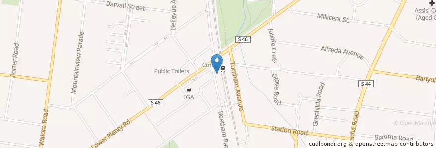 Mapa de ubicacion de Stallone's en Australien, Victoria, City Of Banyule.