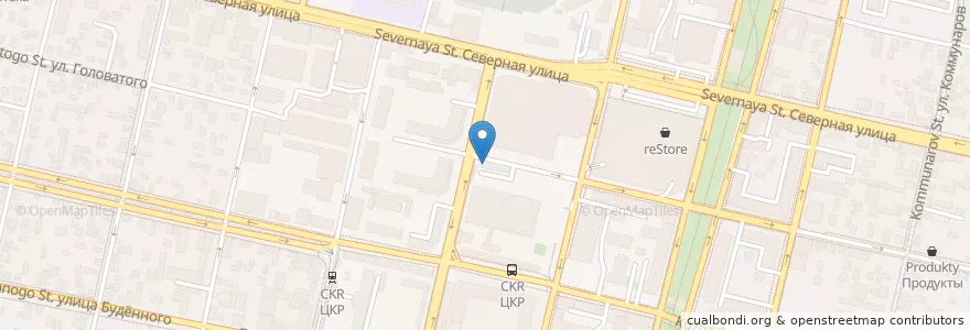Mapa de ubicacion de Кальянная Питер Смоук en Russia, South Federal District, Krasnodar Krai, Krasnodar Municipality.