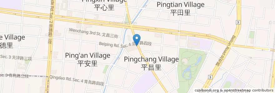 Mapa de ubicacion de 自助餐 en Taiwán, Taichung, 北屯區.
