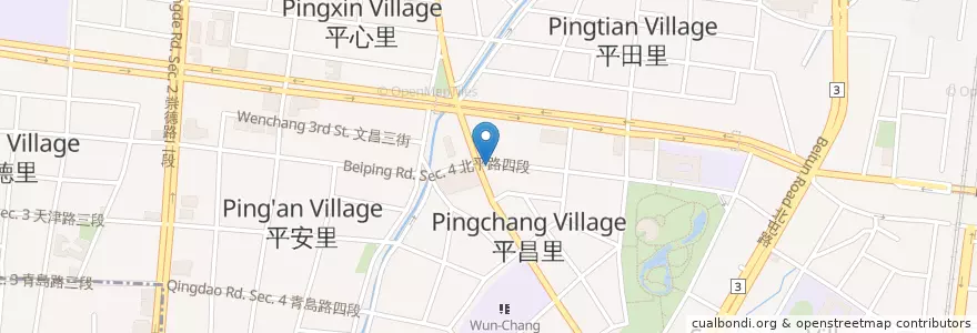 Mapa de ubicacion de 沙茶牛肉 en 臺灣, 臺中市, 北屯區.