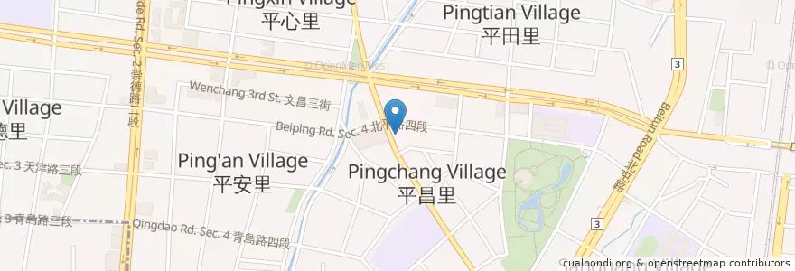 Mapa de ubicacion de 土庫花枝麵 en 臺灣, 臺中市, 北屯區.