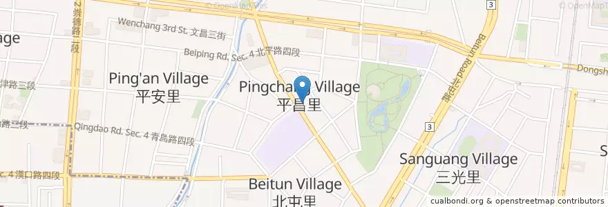 Mapa de ubicacion de 老牌香菇肉羹 en Taiwan, Taichung, Distretto Di Beitun.