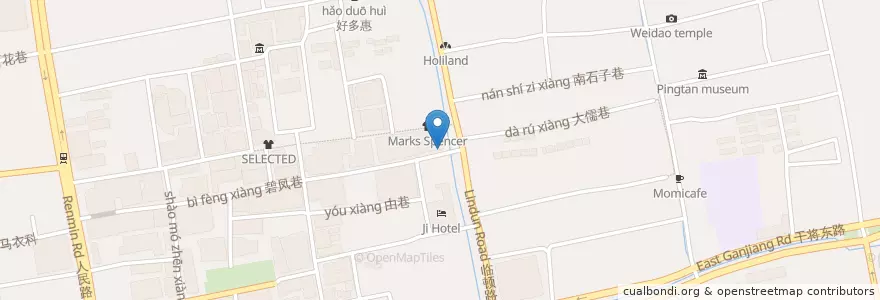 Mapa de ubicacion de KFC en 中国, 苏州市, 江苏省, 姑苏区, 平江街道.