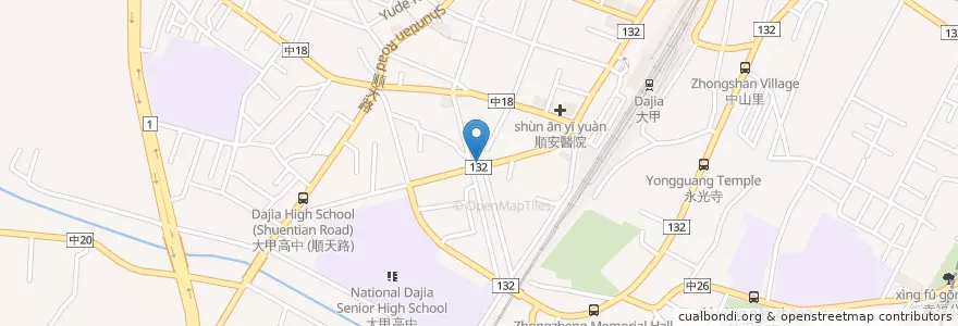 Mapa de ubicacion de 福德祠 en Taiwán, Taichung, 大甲區.