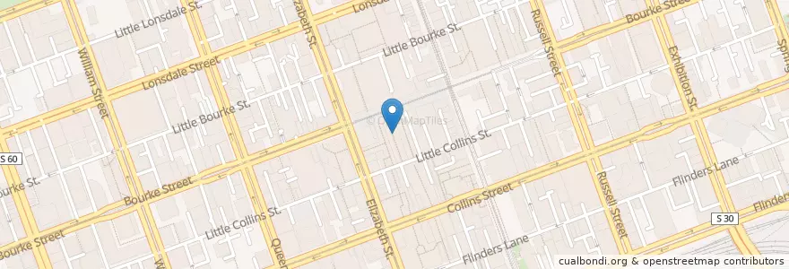 Mapa de ubicacion de Crossways en Australië, Victoria, City Of Melbourne.