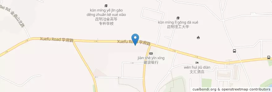 Mapa de ubicacion de 家吉饺子店 en Chine, Yunnan, 昆明市, 五华区, 莲华街道.