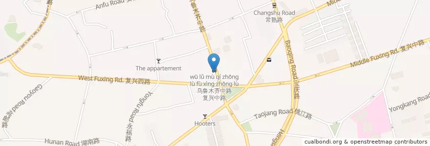 Mapa de ubicacion de 爱华饭店 en 중국, 상하이, 쉬후이구.