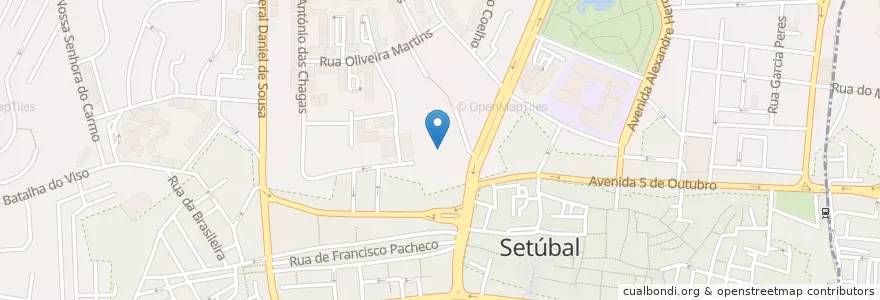 Mapa de ubicacion de Convento de Jesus en البرتغال, Área Metropolitana De Lisboa, شطوبر, شبه جزيرة شطوبر, شطوبر, Setúbal.