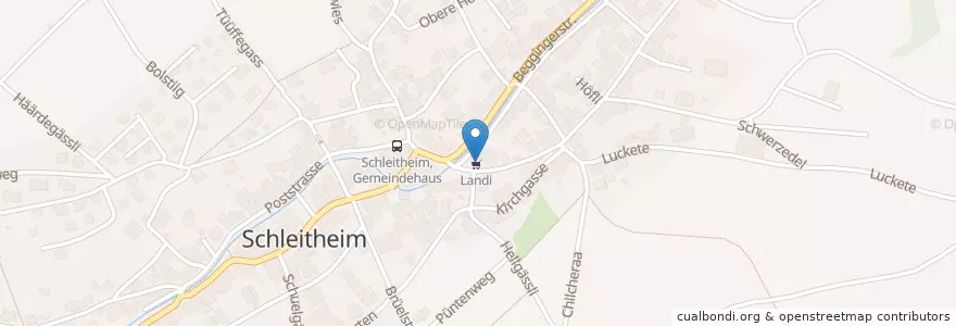 Mapa de ubicacion de Postagentur Schleitheim en 스위스, Schaffhausen, Schleitheim.