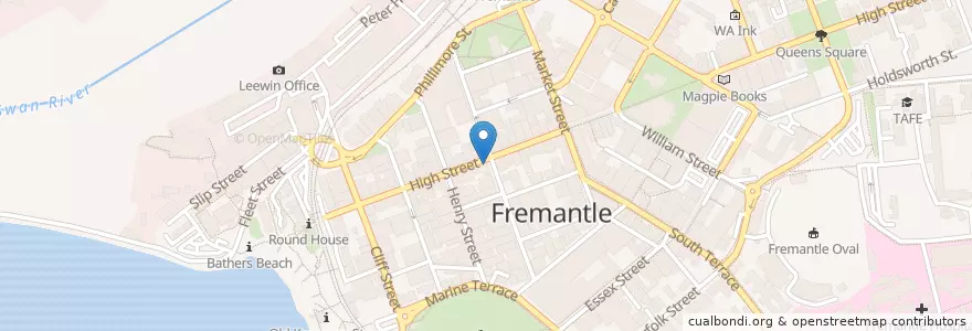 Mapa de ubicacion de Jungle Bird en Australië, West-Australië, City Of Fremantle.