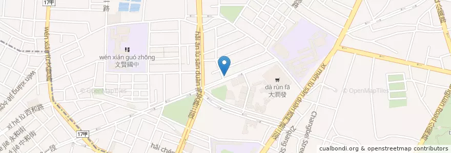 Mapa de ubicacion de 西園日本料理 en Taiwán, 臺南市, 北區.