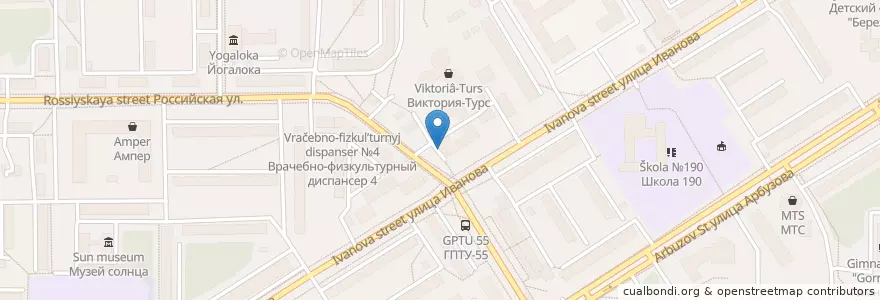 Mapa de ubicacion de Евразия en روسيا, Сибирский Федеральный Округ, نوفوسيبيرسك أوبلاست, Городской Округ Новосибирск.