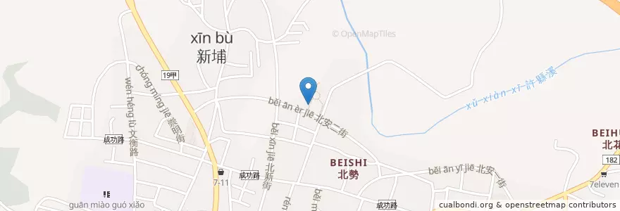 Mapa de ubicacion de 壘球場觀眾席 en تایوان, 臺南市, 關廟區.