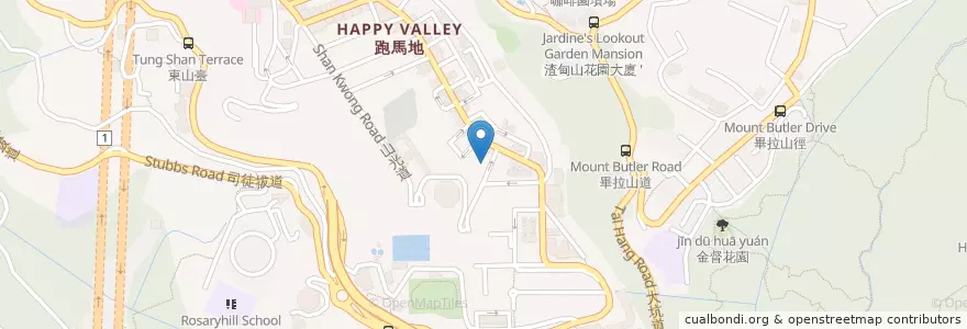 Mapa de ubicacion de Woodland Pre-School (Happy Valley) en 中国, 广东省, 香港 Hong Kong, 香港島 Hong Kong Island, 新界 New Territories, 灣仔區 Wan Chai District.