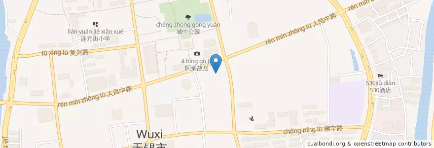 Mapa de ubicacion de La Cucina en China, Wuxi, 梁溪区(Liangxi).