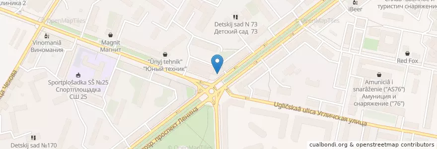 Mapa de ubicacion de Совкомбанк en Russland, Föderationskreis Zentralrussland, Oblast Jaroslawl, Ярославский Район, Городской Округ Ярославль.