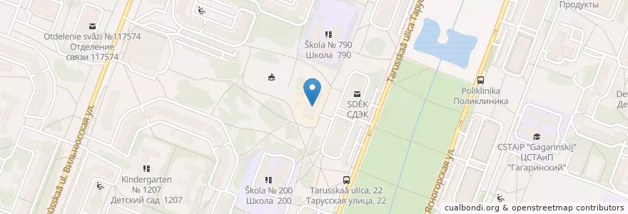 Mapa de ubicacion de Клиника доктора Шишонина en روسیه, Центральный Федеральный Округ, Москва, Юго-Западный Административный Округ, Район Ясенево.