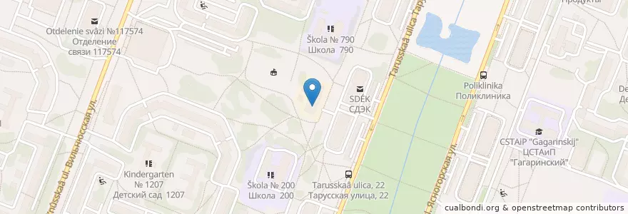 Mapa de ubicacion de Битцевская автошкола en Russia, Distretto Federale Centrale, Москва, Юго-Западный Административный Округ, Район Ясенево.