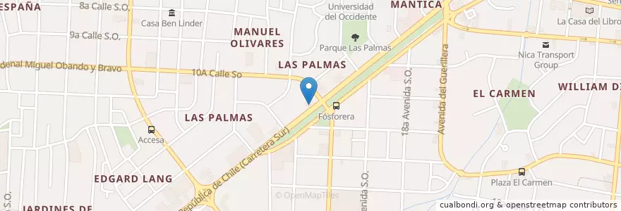 Mapa de ubicacion de ATM Banpro Las Palmas en Nicaragua, Departamento De Managua, Managua (Municipio).