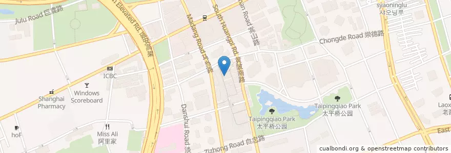 Mapa de ubicacion de Oreno en China, Shanghai, Huangpu District.