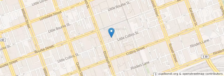 Mapa de ubicacion de Union Kiosk en Australien, Victoria, City Of Melbourne.