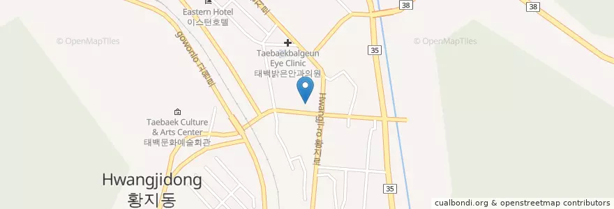 Mapa de ubicacion de 김현진치과의원 en 大韓民国, 江原道, 太白市.