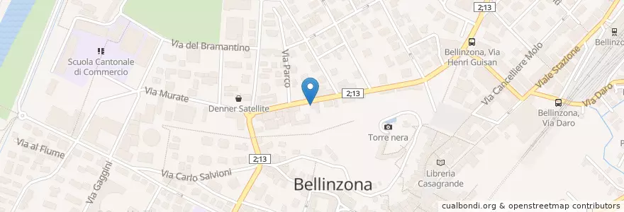 Mapa de ubicacion de Bar Castello en Svizzera, Ticino, Distretto Di Bellinzona, Circolo Di Bellinzona, Bellinzona.