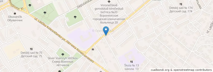 Mapa de ubicacion de ЗооВет 36 en Russie, District Fédéral Central, Oblast De Voronej, Городской Округ Воронеж.