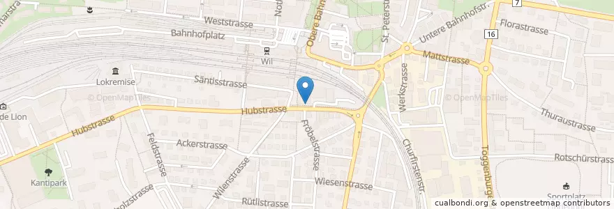 Mapa de ubicacion de My Post 24 en Schweiz/Suisse/Svizzera/Svizra, Sankt Gallen, Wahlkreis Wil, Wil (Sg).