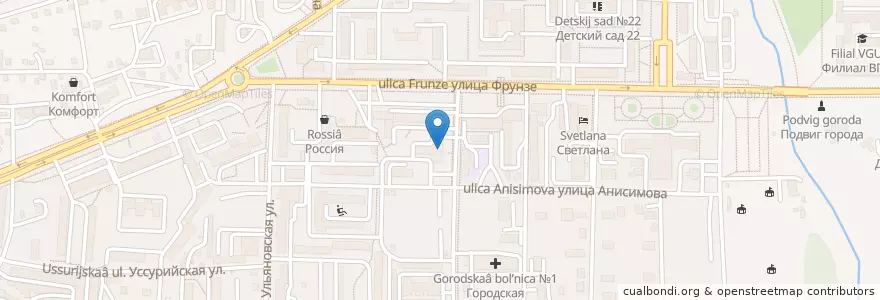 Mapa de ubicacion de Социальная аптека en ロシア, 極東連邦管区, 沿海地方, アルチョーム管区.
