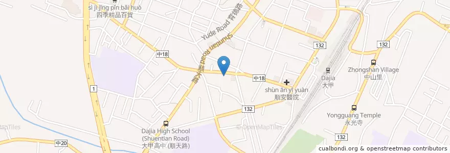 Mapa de ubicacion de 啟明眼科聯合診所 en 台湾, 台中市, 大甲区.