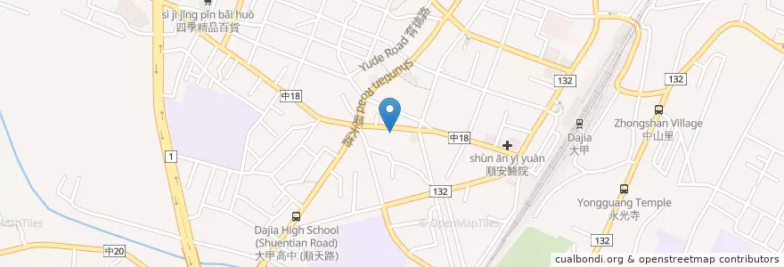 Mapa de ubicacion de 歐香冰品 en Taiwán, Taichung, 大甲區.