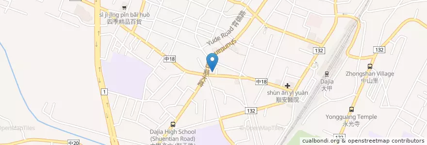 Mapa de ubicacion de 協德藥局 en Tayvan, Taichung, 大甲區.