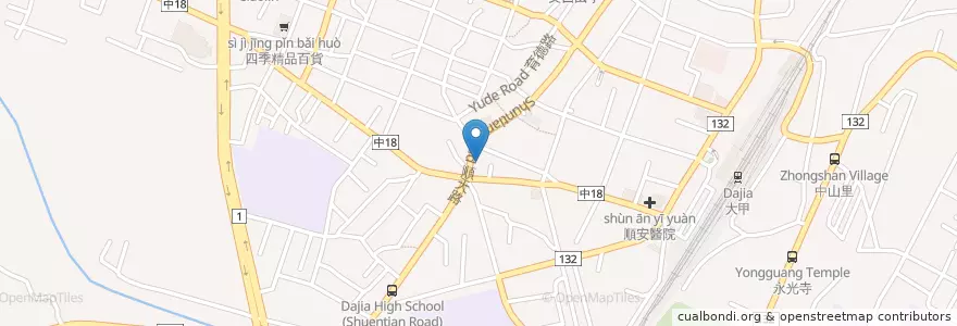 Mapa de ubicacion de 甲尚藥局 en 台湾, 台中市, 大甲区.