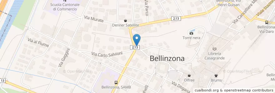Mapa de ubicacion de L’arte del caffè en Швейцария, Тичино, Беллинцона, Circolo Di Bellinzona, Bellinzona.
