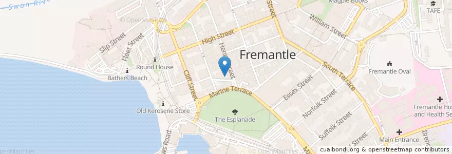 Mapa de ubicacion de Notre Dame Law Library en Australia, Western Australia, City Of Fremantle.