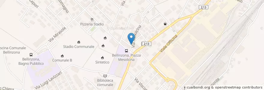 Mapa de ubicacion de Farmacia Nord en Svizzera, Ticino, Distretto Di Bellinzona, Circolo Di Bellinzona, Bellinzona.