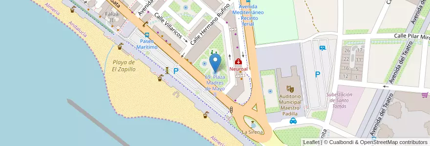 Mapa de ubicacion de 69. Plaza Madres de Mayo II en 스페인, Andalucía, Almería, Almería.