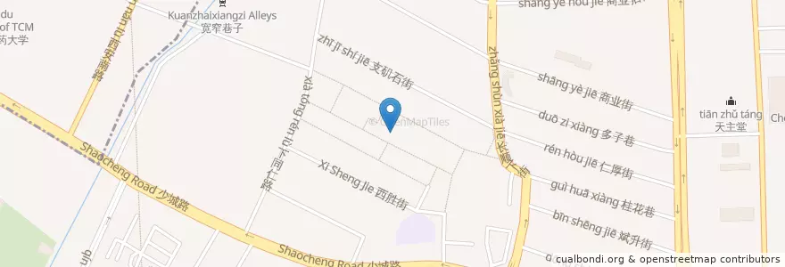 Mapa de ubicacion de Dragon en 中国, 四川省, 成都市, 青羊区, 少城街道.