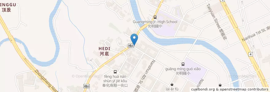 Mapa de ubicacion de 圖索咖啡蓋子 en Taiwan, Taoyuan, Luzhu.