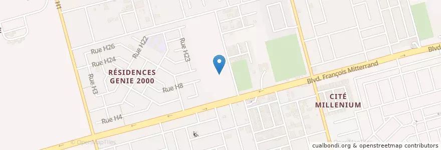 Mapa de ubicacion de Burger King en Кот-Д’Ивуар, Абиджан, Cocody.