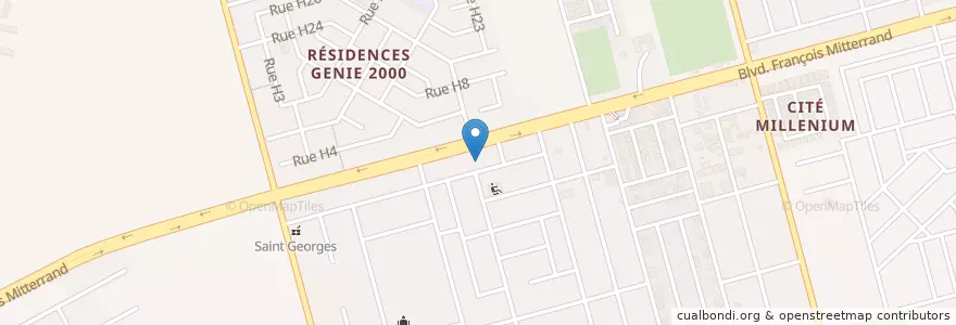 Mapa de ubicacion de pharmacie en Côte D’Ivoire, Abidjan, Cocody.