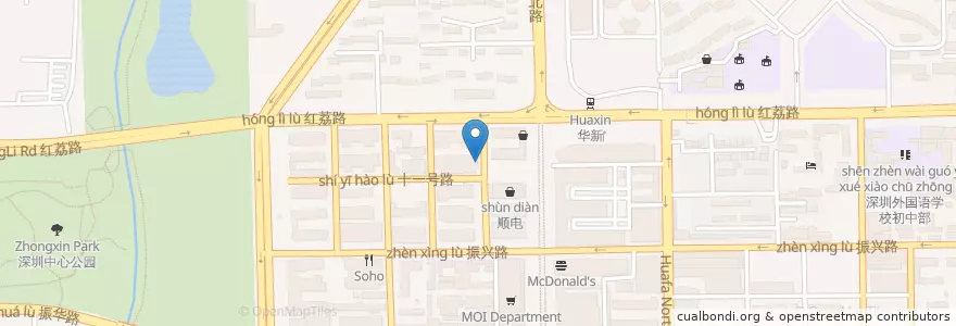 Mapa de ubicacion de Итальянское кафе en 中国, 广东省, 深圳市, 福田区.