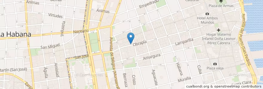 Mapa de ubicacion de Bar de Luca en 古巴, La Habana, La Habana Vieja.