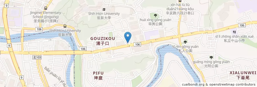 Mapa de ubicacion de 克里斯早午餐 en 臺灣, 新北市, 臺北市, 文山區.