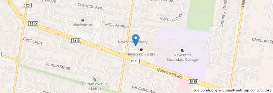 Mapa de ubicacion de Priceline Pharmacy en Australie, Victoria, City Of Greater Geelong.