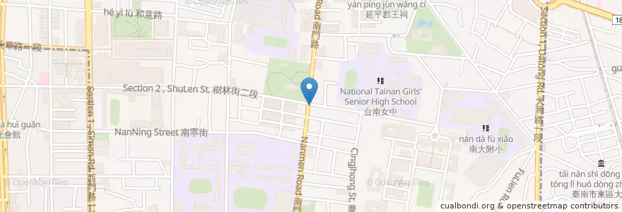 Mapa de ubicacion de 迦南冰菓店 en Taiwán, 臺南市, 中西區.