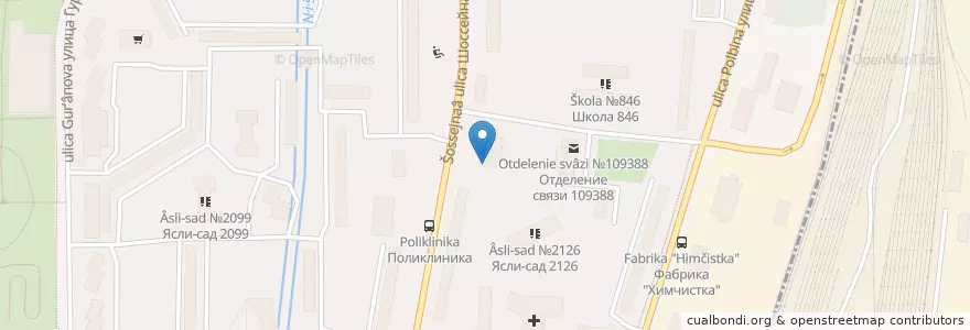 Mapa de ubicacion de Будь здоров! en Rusia, Distrito Federal Central, Москва, Юго-Восточный Административный Округ, Район Печатники.