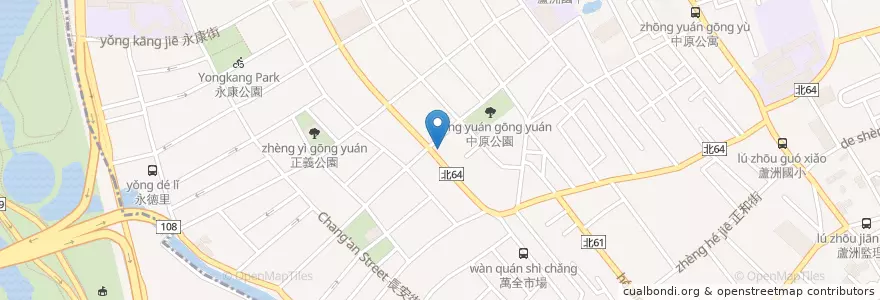 Mapa de ubicacion de 段純貞牛肉麵 en Taiwan, Nuova Taipei, 蘆洲區, Distretto Di Wugu.
